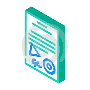 certificate document isometric icon vector illustration
