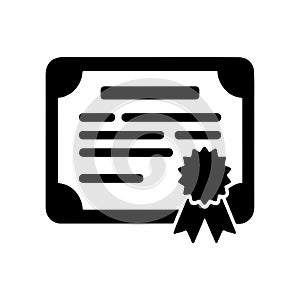 Certificate Document Solid Icon Minimal