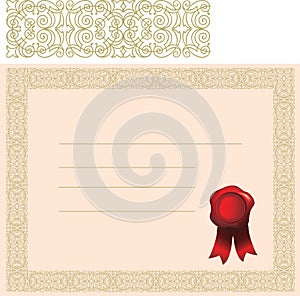 Certificate with elaborate border photo