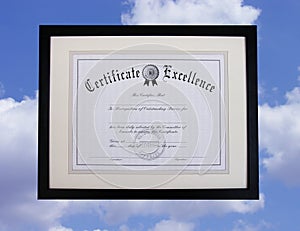 Certificate of Excellence photo