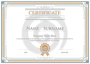 Certificate flourishes elegant vector template