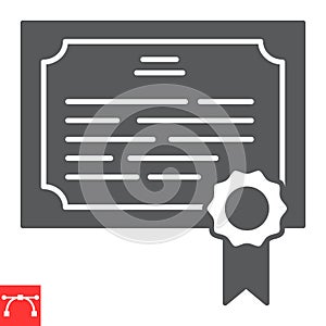Certificate glyph icon