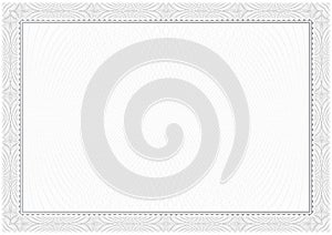 Certificate. Gray. Pattern currency and diplomas
