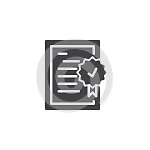 Certificate guarantees vector icon