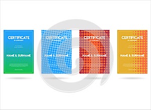 Certificate on Halftone dots modern colorful design future geometric patterns