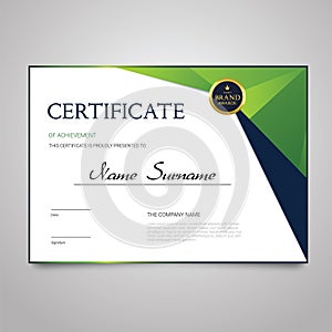 Certificate - horizontal elegant vector document