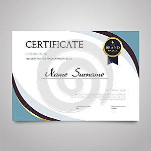 Certificate - horizontal elegant vector document