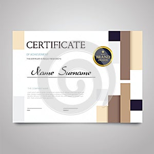 Certificate - horizontal elegant vector document
