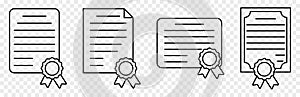 Certificate icon set