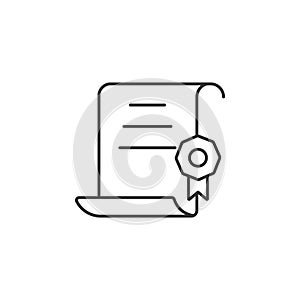 Certificate icon. Simple element illustration. Certificate symbol design template. Can be used for web and mobile