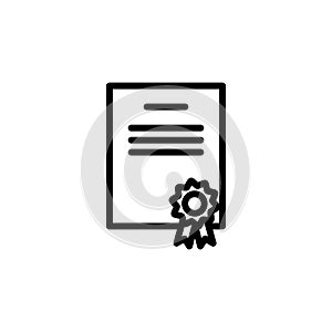 Certificate Icon Simple Vector Perfect Illustration