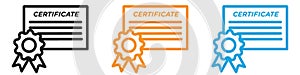 Certificate icon vector logo set collection for web app ui