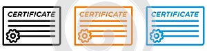 certificate icon vector logo set collection for web app ui