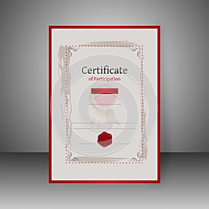 Certificate of Participation best award template design with spa