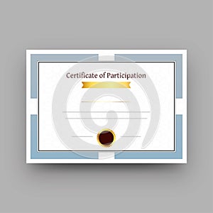 Certificate of Participation template design with space for your