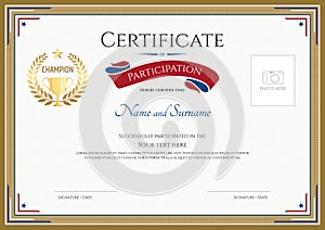 Certificate of participation template in sport theme