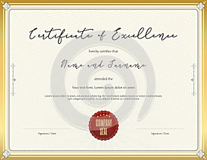 Certificate template for achievement, appreciation, completion