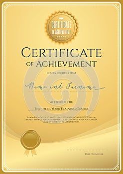 Certificate template for achievement, appreciation or completion