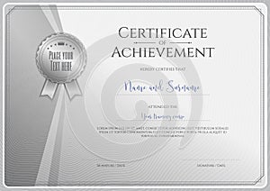 Certificate template for achievement, appreciation or completion