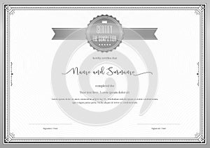 Certificate template for achievement, appreciation