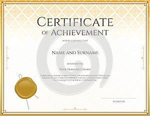 Certificate template for achievement, appreciation, participation photo