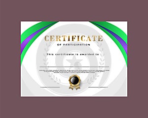 Certificate template of award with minimal modern gradient design