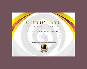 Certificate template of award with minimal modern gradient vector