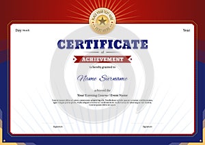 Certificate template border frame, Diploma design for sport event