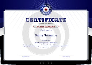 Certificate template border frame, Diploma design for sport event