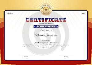 Certificate template border frame, Diploma design for sport event