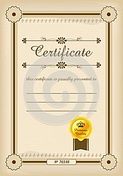 Certificate template. Certificate template in vector for achievement graduation completion. Certificate template with luxury and m