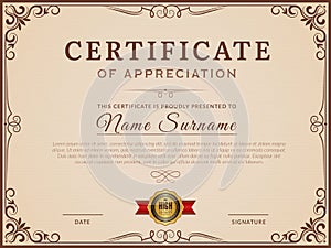 Certificate template. Decorative borders and corners for modern certificate vector layout