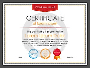 Certificate template with decorative elements