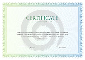 Certificate. Template diploma currency border.