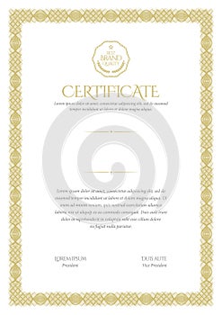 Certificate template. Diploma of modern design or gift certificate.