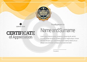 Certificate template. Diploma of modern design or gift certificate.