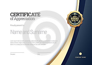 Certificate template. Diploma of modern design or gift certificate.