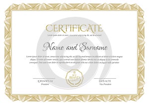 Certificate template. Diploma of modern design or gift certificate.