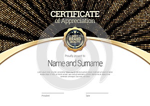 Certificate template. Diploma of modern design or gift certificate.