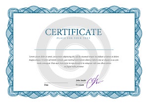 Certificate. Template diplomas currency