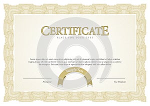 Certificate. Template diplomas, currency.