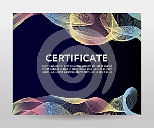 Certificate. Template diplomas, currency. Vector gradient frame