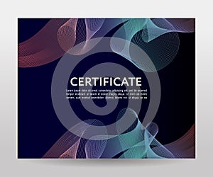 Certificate. Template diplomas, currency. Vector gradient frame
