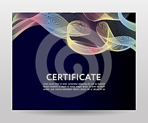 Certificate. Template diplomas, currency. Vector gradient frame