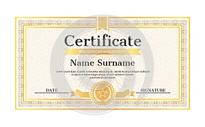 Certificate Template Editable Name Surname Date