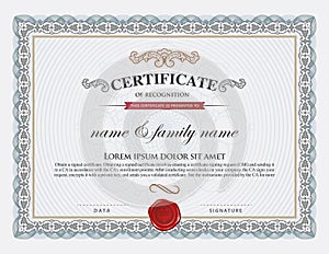 Certificate template and element.