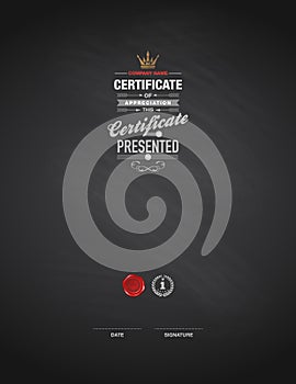 Certificate template and element.