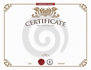 Certificate template and element.