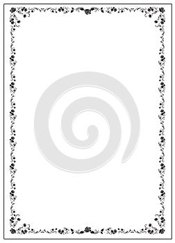 Certificate template with floral rose elements. photo
