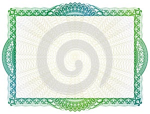 Certificate template with guilloche elements